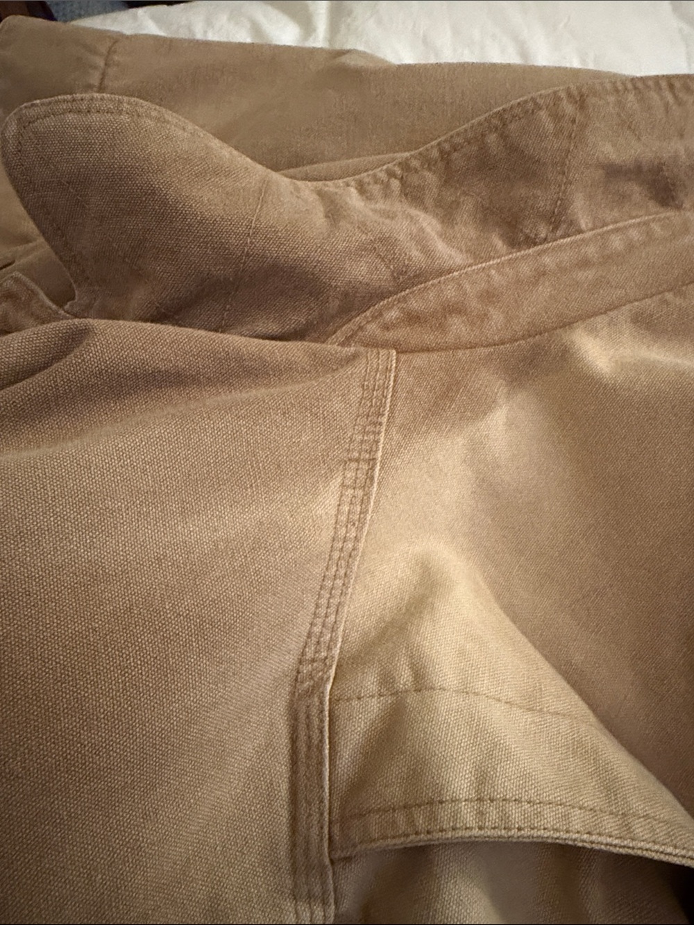 Men's Vintage Tan Barn Jacket with Brown Leather Collar - Picture 11 of 12